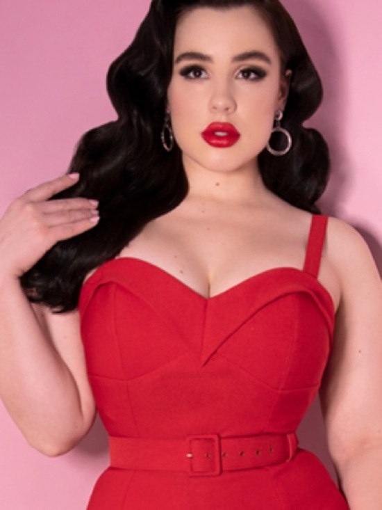 Vixen by Micheline Pitt Tops - Vixen by Micheline Pitt Red Maneater Top With Built In Bra OLD FIT